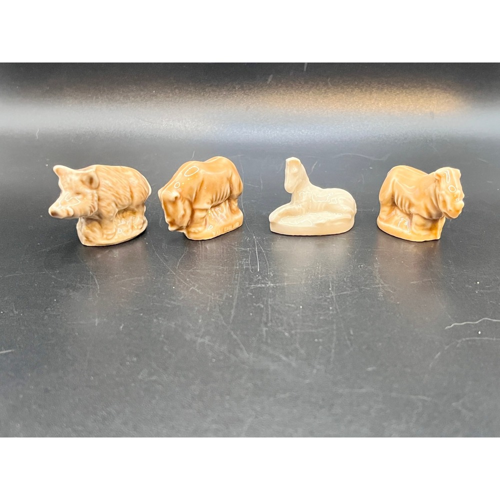 4 Wade Whimsies‎ Safari Animal Figurine Rhino Zebra Wart Hog England Trinket